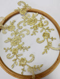 Gold Lace Applique Pair Floral Embroidered Lace Motifs Matching 20 Pairs (40pcs)