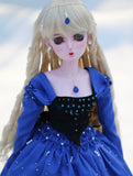 Craftuneed Victorian Style Royal Blue Ball Gown Princess Doll Dress with Hair Accessories for 1/6, 1/4, 1/3 Scale Fashion Dolls BJD