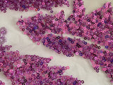 Craftuneed Bundle 2Pcs Luxury Lilac Purple Sequin Lace Applique Beaded Floral Embroidered Patch for Dressmaking, Bridal, Dancewear