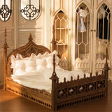 DIY Gothic Dollhouse Bed Frame Bedding Kit Miniature Furniture Unassembled 1/6 1/12 Scale