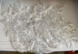 Craftuneed Bundle 2Pcs Luxury Ivory Sequin Lace Applique Beaded Floral Embroidered Patch for Dressmaking, Bridal, Dancewear