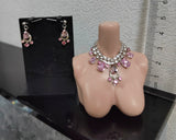 1:6 Scale Doll Necklace and Earrings Set Miniature Rhinestone Jewellery Multiple Colours