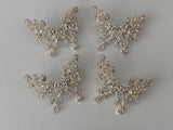 Craftuneed Bundle 4pcs silver rhinestones bridal embellishments butterfly brooch pin jewellery Brooches