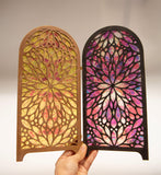 Miniature Folding Screen DIY Kit – 1/12, 1/8, 1/6 Scale Dollhouse Stained Glass Effect Room Divider (Unfinished)
