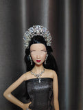 Handmade 1:6 Scale Doll Crown Miniature Crystal Tiara for Fashion Dolls (Multi-Color)