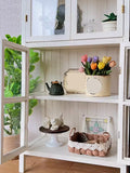 1:6 Scale Dollhouse Display Cabinet Handmade Miniature Wooden Storage Furniture