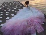 Handmade Gradient Bridal Doll Dress Miniature Tulle Gown with Petticoat 1/6 1/4 1/3 Scale