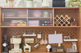 Handmade 1:6 Scale Dollhouse Sideboard Cabinet Miniature Kitchen Hutch with Pegboard Hooks