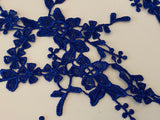 Craftuneed Bundle 6pcs royal blue sew on lace applique embroidered floral lace motif patch