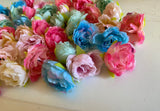 Craftuneed Bundle 44pcs Mini Artificial Peony Blooms Flower Heads Assorted Colours for DIY projects