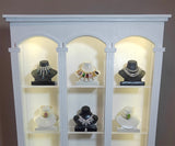 Handmade Wooden Dollhouse Display Cabinet with Lighting 1:6 Scale Miniature Furniture for Collectible Dolls & Diorama Decor