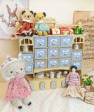 DIY Dollhouse Miniature Furniture Kit – 1/6 & 1/12 Scale Apothecary Cabinet Unfinished Wooden Kit (Not Assembled)