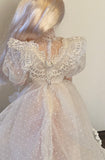 Craftuneed 1:6 Scale Miniature Victorian Style Doll Wedding Dress with Veil and Purse Vintage Ivory Lace Bridal Gown for Fashion Doll