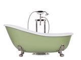 Craftuneed 1:6 Scale Miniature Vintage Clawfoot Bathtub and Freestanding Faucet Dollhouse Bathroom Bath Furniture For Fashion Dolls