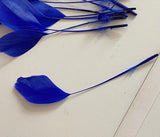 Craftuneed Bundle 35pcs Royal Blue Goose Feathers Soft Craft Feathers for DIY Hat Millinery Supplies