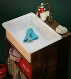 1:6 Scale Dollhouse Sink Cabinet Handmade Miniature Wooden Kitchen Bathroom Storage
