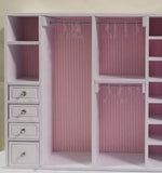Handmade Miniature Dollhouse Wardrobe & Full-Length Mirror Set 1/6 1/8 Scale