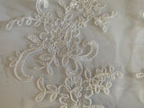 Craftuneed Bundle 6pcs Ivory Floral lace applique sew on Bridal Wedding Embroidered tulle lace motif patch
