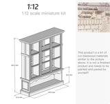 Vintage Style Dollhouse Display Cabinet DIY Kit – 1/6 & 1/12 Scale Miniature Furniture Flat Pack (Unassembled)