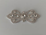 Craftuneed Silver Bridal Wedding Rhinestones applique butterfly embellishments diamante motif