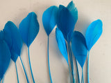 20pcs Lagoon Blue Goose Feathers For Millinery Hat Making Costume DIY Supplies