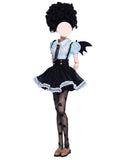 1:6 Scale Doll Outfit Little Devil Wing Top Skirt Stockings Handmade Gothic Style Clothes