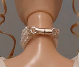 1:6 Scale Doll Crown & Faux Pearl Choker Necklace Miniature Royal Style Jewellery
