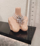 1:6 Scale Doll Faux Pearl Necklace and Earrings Set Miniature Rhinestone Jewellery