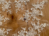 6pcs Ivory Floral Lace Appliques Bridal Wedding Embroidered Flower Lace Motifs