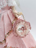 Handmade Victorian Style Doll Outfit 1/6 1/4 1/3 Scale Miniature Dress, Hat, Necklace & Handbag