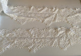 Craftuneed Bundle 5 Meters ivory cotton eyelash style lace trim sew on floral embroidered dress lace trimming