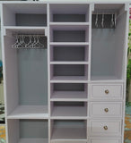 1:6 scale Dollhouse Wardrobe Miniature Closet Storage with Hangers Furniture Handmade