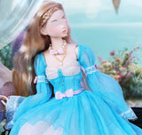 Handmade 1:6 Scale Fairytale Romantic Doll Dress with Necklace Miniature Victorian Style Gown