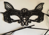 Bundle 4 Pcs Black Lace Masquerade Eye Mask & Sticker Set - Gothic, Cat Ears, Butterfly For Halloween, Party, Cosplay, Costume Accessories