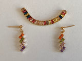 Craftuneed Luxury 1:6 miniature colourful faux diamonds doll necklace earrings Handmade dollhouse jewellery set