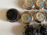 Craftuneed Bundle 11pcs 3D black rainbow sew on floral jacket coat circle shank buttons 3.2cm diameter