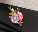 Handmade 1:6 Scale Floral Crown & Flower Hair Clip for Fashion Dolls Miniature Doll Headpiece