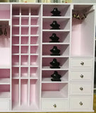 Handmade 1:6 scale Dollhouse White Wardrobe Cabinet Miniature Closet Cabinet with Shelves & Drawers