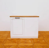 Craftuneed 1:6 Scale Miniature Dollhouse Kitchen Set L Shaped Cabinet with Sink Cupboard Organiser Doll Furniture Available in ivory or blue