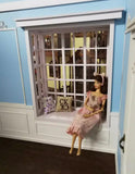 Handmade 1:6 Scale Dollhouse Window Seat Miniature Windowsill Insert | DIY Dollhouse Feature