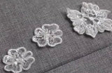 Ivory Floral Lace Applique Bundle Beaded, Sequin Bridal Embroidered Flower Patches