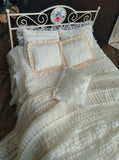 Handmade Vintage Dollhouse Bedding Set Miniature Blanket Pillow 1/12 1/6 1/4 1/3 Scale