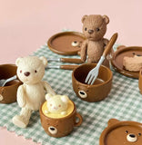 Craftuneed 1:6 Scale Mini Poseable Teddy Bear Miniature Dollhouse Jointed Bear Toy for Doll Display or Decoration Multiple Colours Available