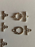 Craftuneed 11 Pairs Silver Tone Toggle Clasps Decorative T-Bar Fasteners for Jewellery Making