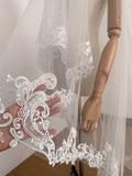 Royal Length Lace Wedding Veil 3.8m Mantilla-Style Cathedral Bridal Veil White