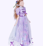 Handmade 1:6 Scale Doll Dress Miniature Lilac Purple Lace Gown with Hat Custom Outfit