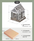 Miniature Greenhouse DIY Kit – 1/6, 1/12, 1/24 Scale Dollhouse Furniture Craft Kit Unfinished