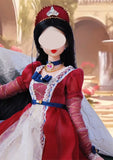 Handmade 1:6 Scale Vintage Romantic Doll Dress Renaissance-Inspired Court Gown with Jewellery