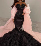 Handmade 1:6 Scale Doll Dress Mermaid Dress Miniature Couture Style Evening Gown