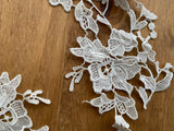 5pcs Floral Embroidered Lace Applique Bundle Ivory White Lace Motif Patches